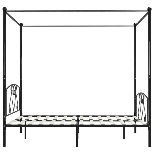 Estructura de cama con dosel metal negro 200x200 cm Estructura de cama con dosel metal negro 200x200 cm