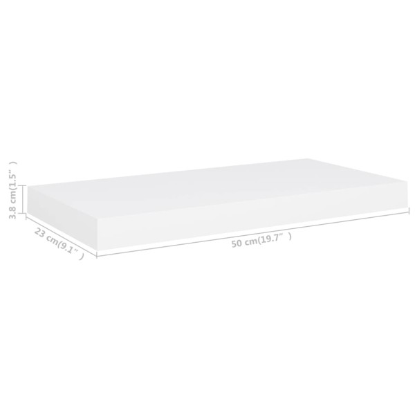 Estante flotante de pared MDF blanco 50x23x3,8 cm Estante flotante de pared MDF blanco 50x23x3,8 cm