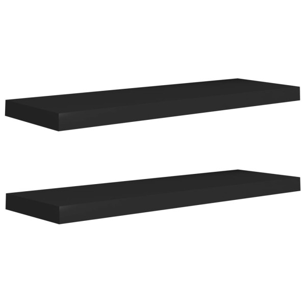 Estantes flotantes de pared 2 uds MDF negro 80x23,5x3,8 cm Estantes flotantes de pared 2 uds MDF negro 80x23,5x3,8 cm