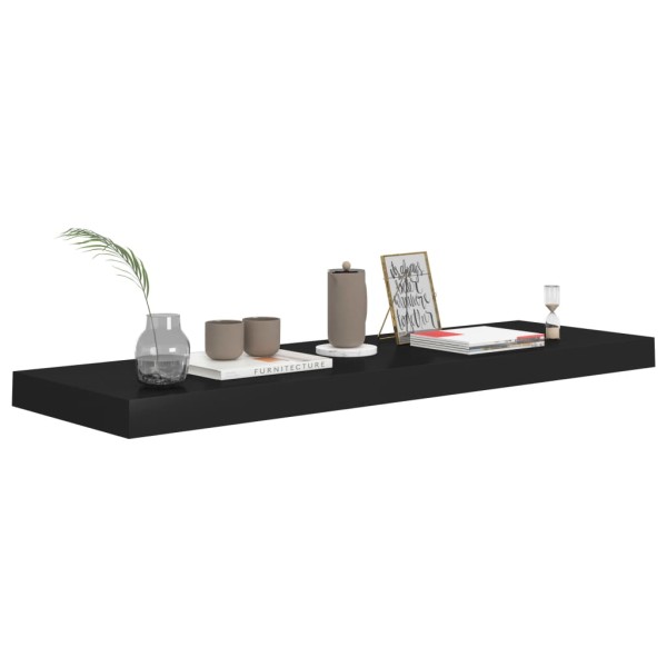 Estantes flotantes de pared 2 uds MDF negro 80x23,5x3,8 cm Estantes flotantes de pared 2 uds MDF negro 80x23,5x3,8 cm