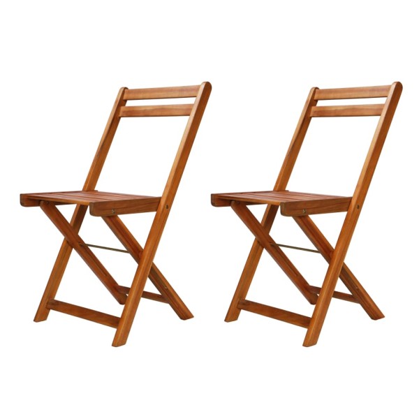 Mesa y sillas bistró plegables 3 pzas madera maciza de acacia Mesa y sillas bistró plegables 3 pzas madera maciza de acacia