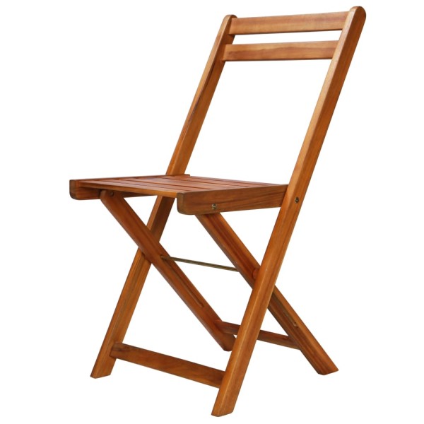 Mesa y sillas bistró plegables 3 pzas madera maciza de acacia Mesa y sillas bistró plegables 3 pzas madera maciza de acacia