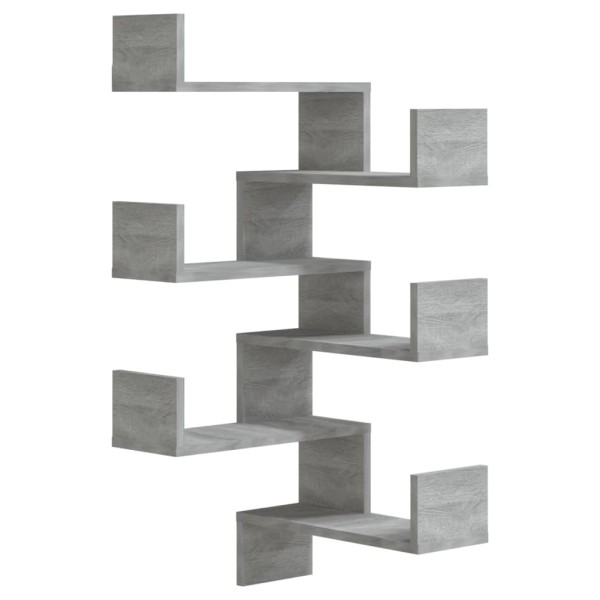 Estanterías de esquina de pared 2 uds gris Sonoma 40x40x50 cm Estanterías de esquina de pared 2 uds gris Sonoma 40x40x50 cm
