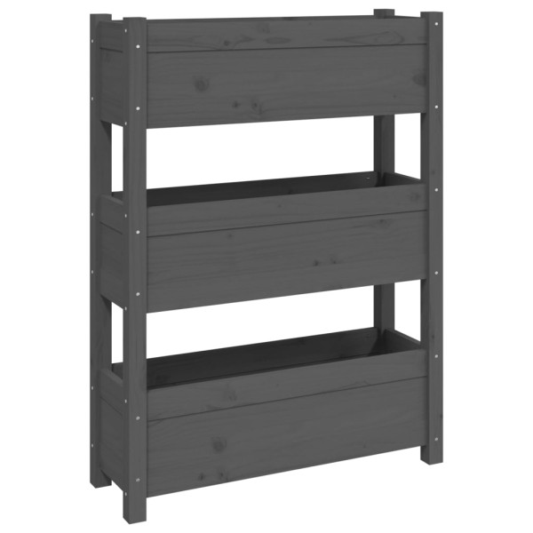 Jardinera de madera maciza de pino gris 77x25x104,5 cm Jardinera de madera maciza de pino gris 77x25x104,5 cm