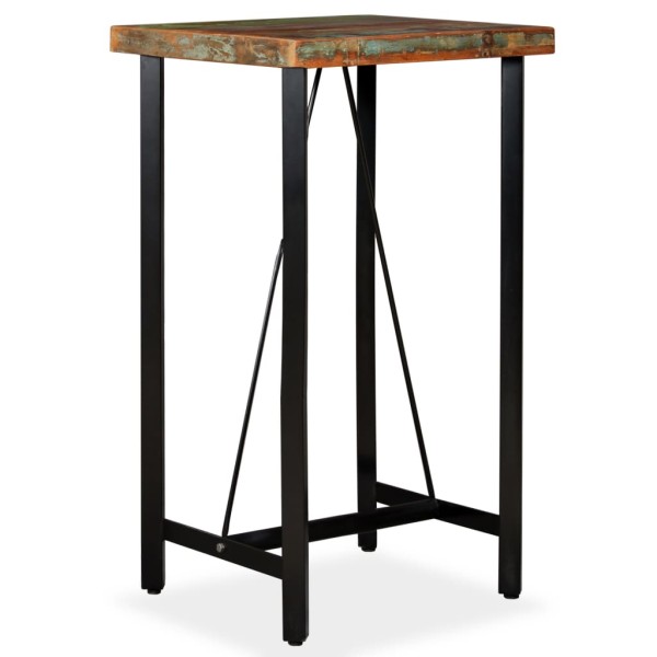 Mesa de bar de madera maciza reciclada 60x60x107 cm Mesa de bar de madera maciza reciclada 60x60x107 cm