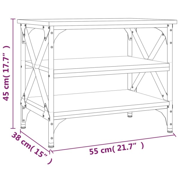 Mesa auxiliar madera contrachapada gris Sonoma 55x38x45 cm Mesa auxiliar madera contrachapada gris Sonoma 55x38x45 cm