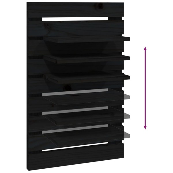 Estantes mesitas de pared 2 uds madera maciza de pino negro Estantes mesitas de pared 2 uds madera maciza de pino negro