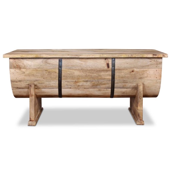 Mesa de centro de madera de mango maciza 88x50x40 cm