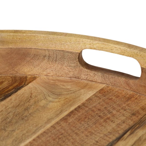 Mesa de centro de madera maciza de mango y acero 50x40 cm Mesa de centro de madera maciza de mango y acero 50x40 cm