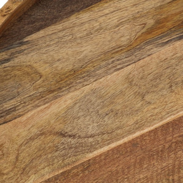Mesa de centro de madera maciza de mango y acero 50x40 cm Mesa de centro de madera maciza de mango y acero 50x40 cm