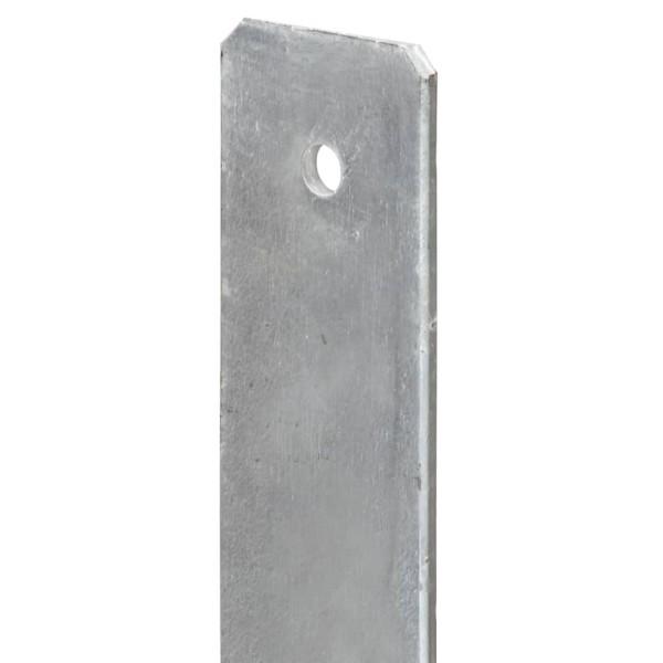 Anclajes de valla 6 uds acero galvanizado plateado 14x6x60 cm Anclajes de valla 6 uds acero galvanizado plateado 14x6x60 cm