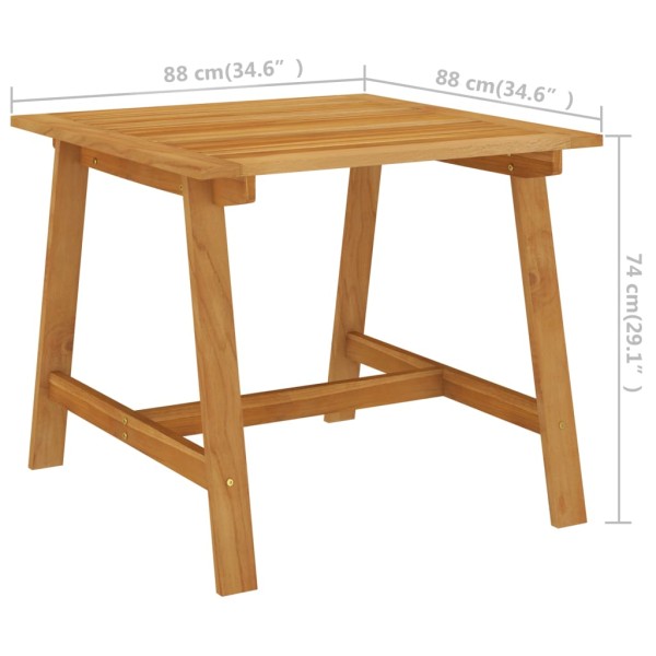 Mesa de comedor de jardín madera maciza de acacia 88x88x74 cm Mesa de comedor de jardín madera maciza de acacia 88x88x74 cm