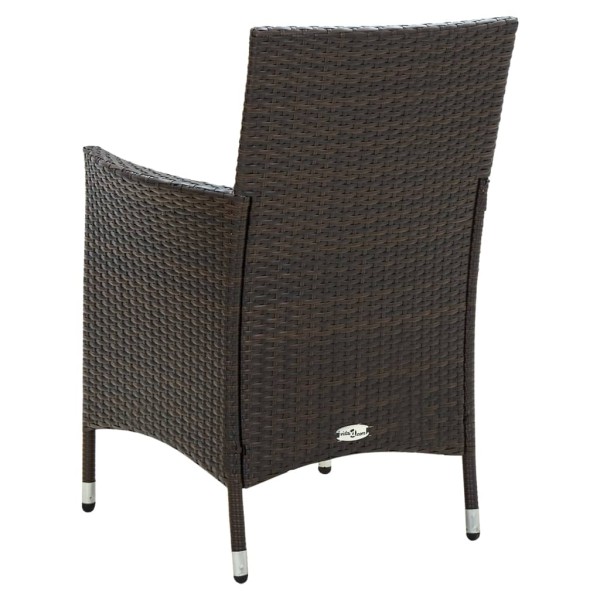 Juego de comedor de jardín 3 piezas ratán sintético marrón Juego de comedor de jardín 3 piezas ratán sintético marrón