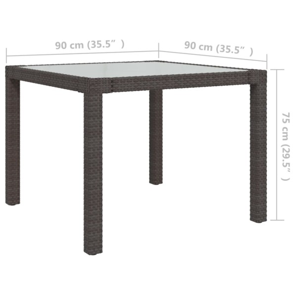 Juego de comedor de jardín 3 piezas ratán sintético marrón Juego de comedor de jardín 3 piezas ratán sintético marrón