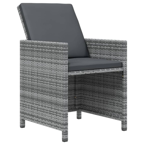 Set comedor jardín 15 pzas y cojines ratán sintético gris Set comedor jardín 15 pzas y cojines ratán sintético gris