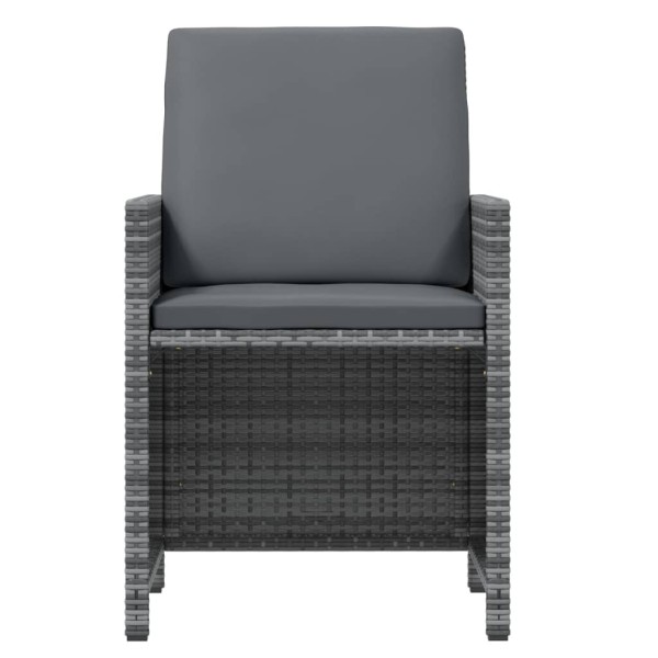 Set comedor jardín 15 pzas y cojines ratán sintético gris Set comedor jardín 15 pzas y cojines ratán sintético gris