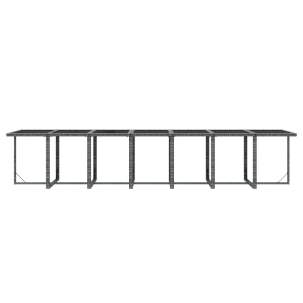 Set comedor jardín 15 pzas y cojines ratán sintético gris Set comedor jardín 15 pzas y cojines ratán sintético gris