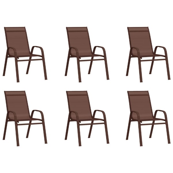 Juego de comedor de jardín 7 piezas marrón y negro Juego de comedor de jardín 7 piezas marrón y negro