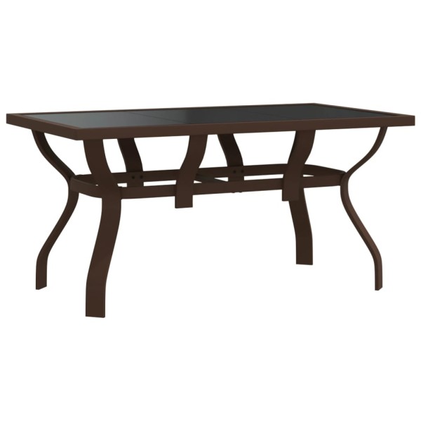 Juego de comedor de jardín 7 piezas marrón y negro Juego de comedor de jardín 7 piezas marrón y negro