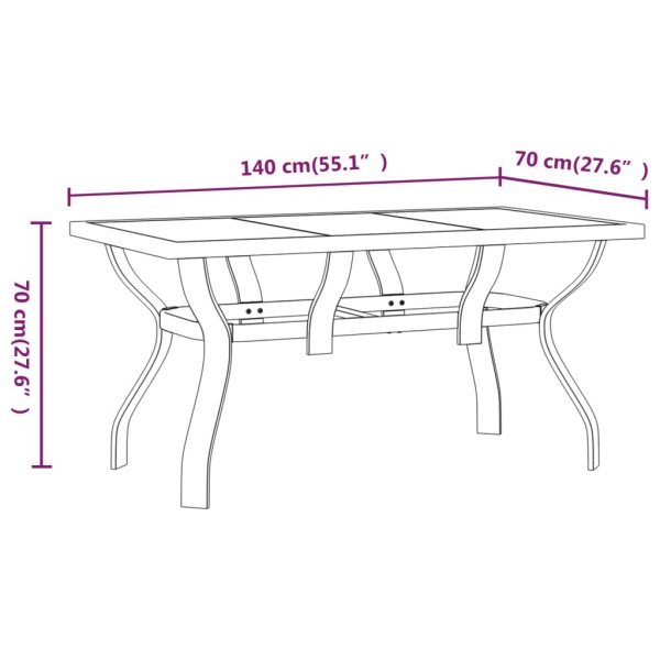 Juego de comedor de jardín 7 piezas marrón y negro Juego de comedor de jardín 7 piezas marrón y negro