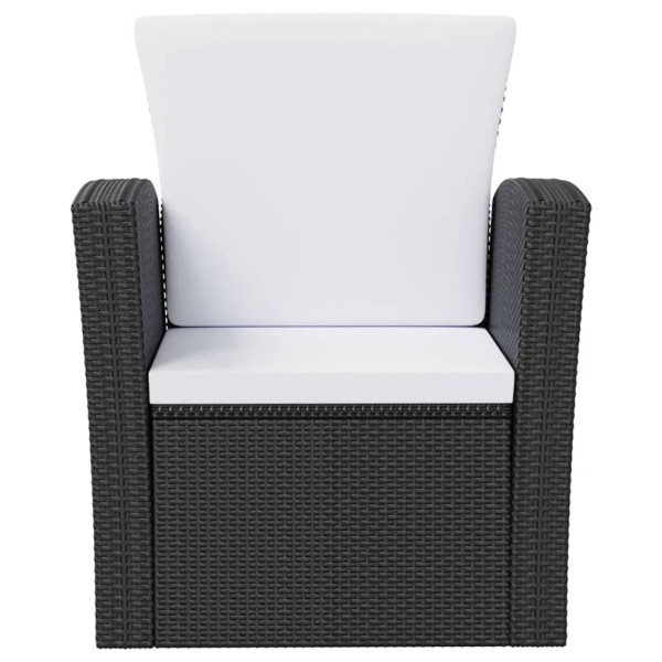 Set muebles de jardín 16 piezas y cojines ratán sintético negro Set muebles de jardín 16 piezas y cojines ratán sintético negro