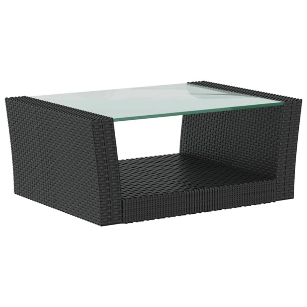 Set muebles de jardín 16 piezas y cojines ratán sintético negro Set muebles de jardín 16 piezas y cojines ratán sintético negro
