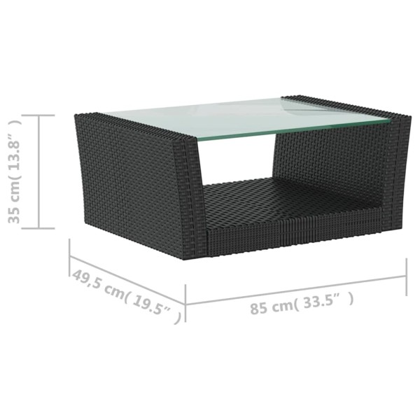 Set muebles de jardín 16 piezas y cojines ratán sintético negro Set muebles de jardín 16 piezas y cojines ratán sintético negro