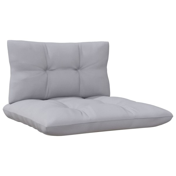Juego de muebles de jardín 7 pzas y cojines madera de pino gris Juego de muebles de jardín 7 pzas y cojines madera de pino gris
