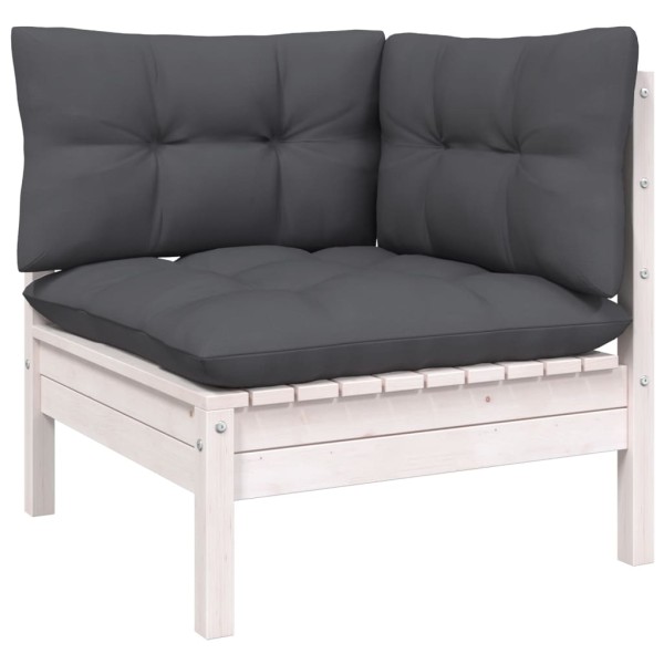 Muebles de jardín 7 pzas con cojines madera maciza de pino Muebles de jardín 7 pzas con cojines madera maciza de pino