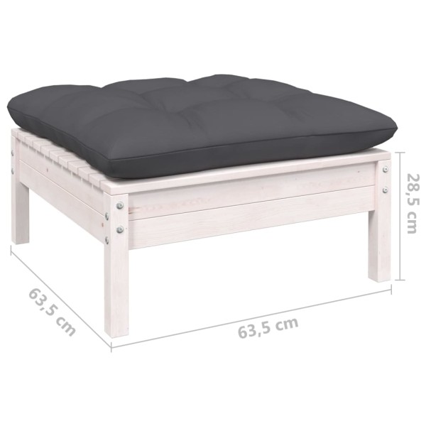 Muebles de jardín 7 pzas con cojines madera maciza de pino Muebles de jardín 7 pzas con cojines madera maciza de pino