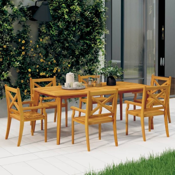 Sillas de comedor de jardín 6 uds madera maciza de acacia Sillas de comedor de jardín 6 uds madera maciza de acacia