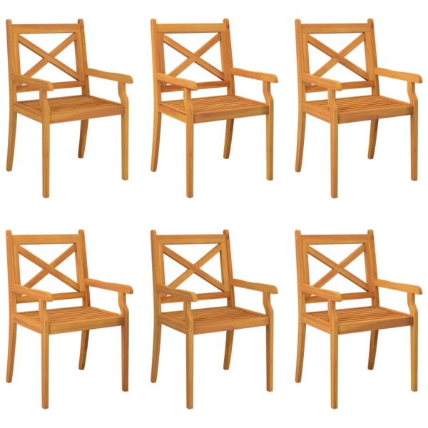 Sillas de comedor de jardín 6 uds madera maciza de acacia Sillas de comedor de jardín 6 uds madera maciza de acacia