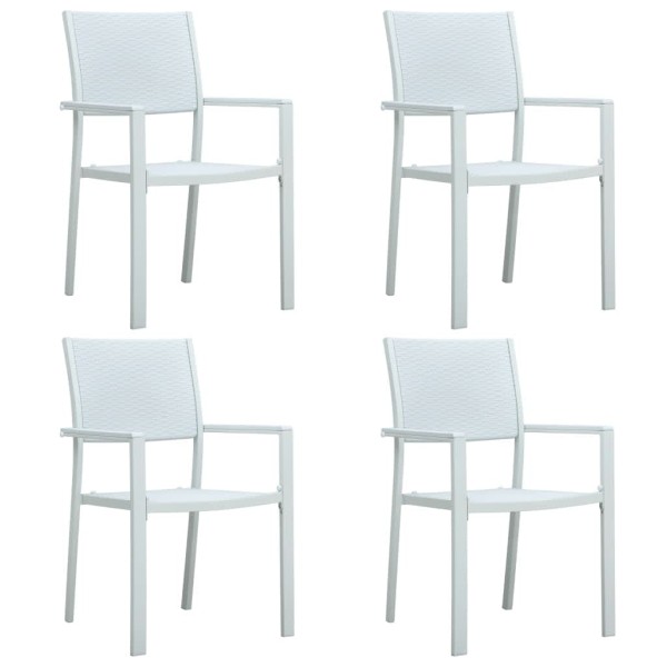 Juego de comedor de jardín de 5 piezas blanco Juego de comedor de jardín de 5 piezas blanco