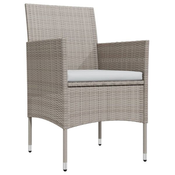 Juego de comedor de jardín 7 piezas con cojines beige y negro