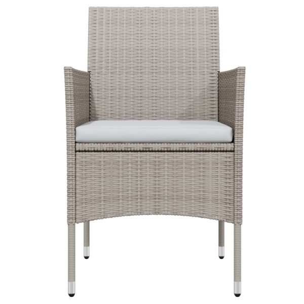 Juego de comedor de jardín 7 piezas con cojines beige y negro