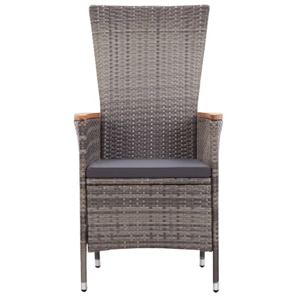 Juego de comedor de jardín 5 piezas con cojines gris Juego de comedor de jardín 5 piezas con cojines gris