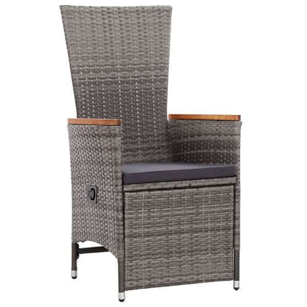 Juego de comedor de jardín 9 pzas con cojines gris Juego de comedor de jardín 9 pzas con cojines gris