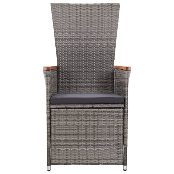 Juego de comedor de jardín 9 pzas con cojines gris Juego de comedor de jardín 9 pzas con cojines gris
