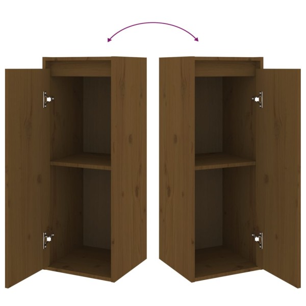 Muebles para TV 2 piezas madera maciza de pino marrón miel Muebles para TV 2 piezas madera maciza de pino marrón miel