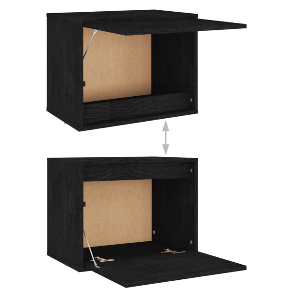 Muebles para TV 6 piezas madera maciza de pino negro Muebles para TV 6 piezas madera maciza de pino negro