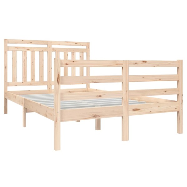 Estructura de cama madera maciza 4FT pequeña doble 120x190 cm Estructura de cama madera maciza 4FT pequeña doble 120x190 cm