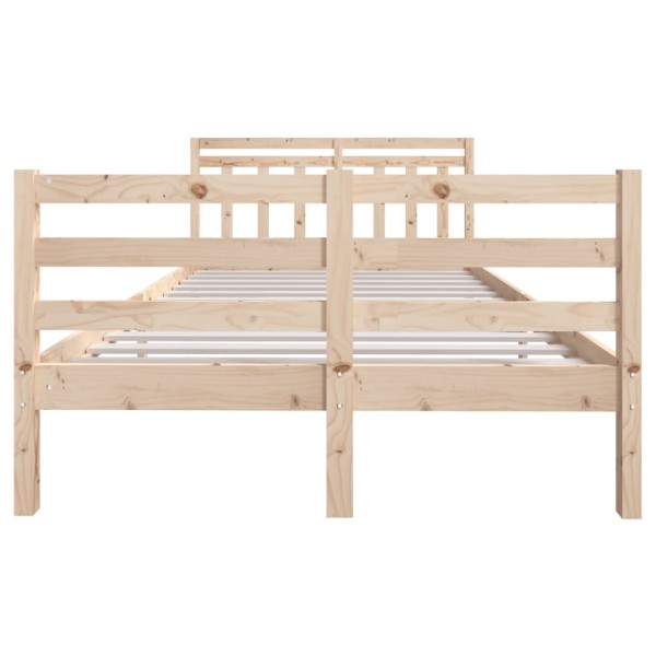 Estructura de cama madera maciza 4FT pequeña doble 120x190 cm Estructura de cama madera maciza 4FT pequeña doble 120x190 cm