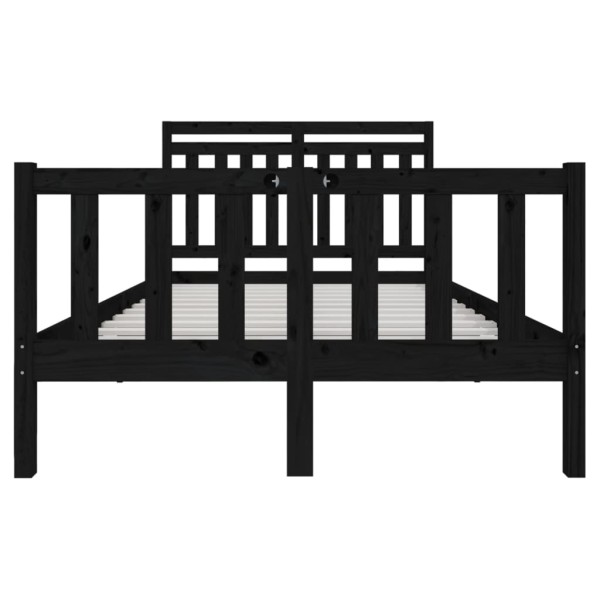 Estructura de cama de madera maciza negro 140x200 cm Estructura de cama de madera maciza negro 140x200 cm