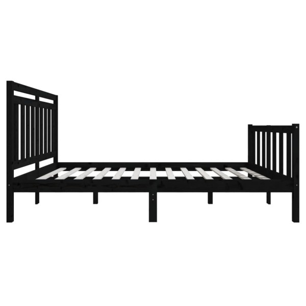 Estructura de cama de madera maciza negro 140x200 cm Estructura de cama de madera maciza negro 140x200 cm