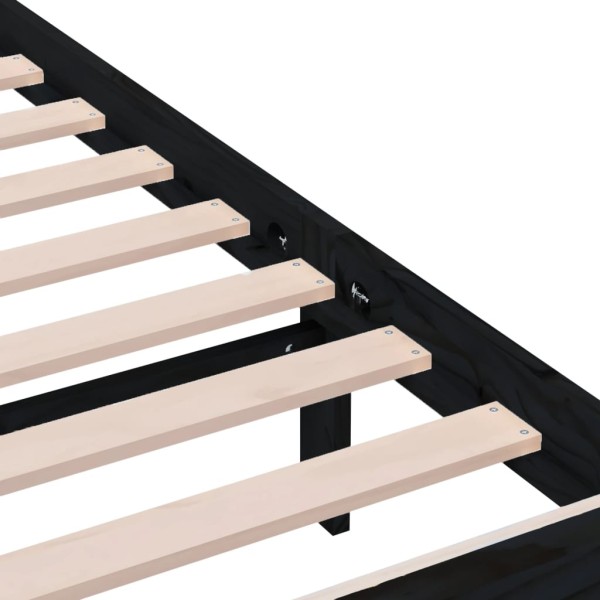 Estructura de cama de madera maciza negro 140x200 cm Estructura de cama de madera maciza negro 140x200 cm
