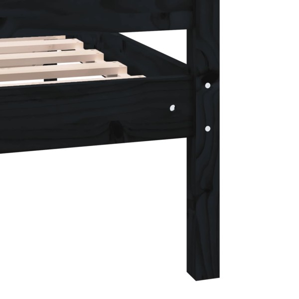 Estructura de cama de madera maciza negro 140x200 cm Estructura de cama de madera maciza negro 140x200 cm