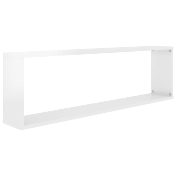 Estante cubo pared 4uds contrachapado blanco brillo 100x15x30cm Estante cubo pared 4uds contrachapado blanco brillo 100x15x30cm