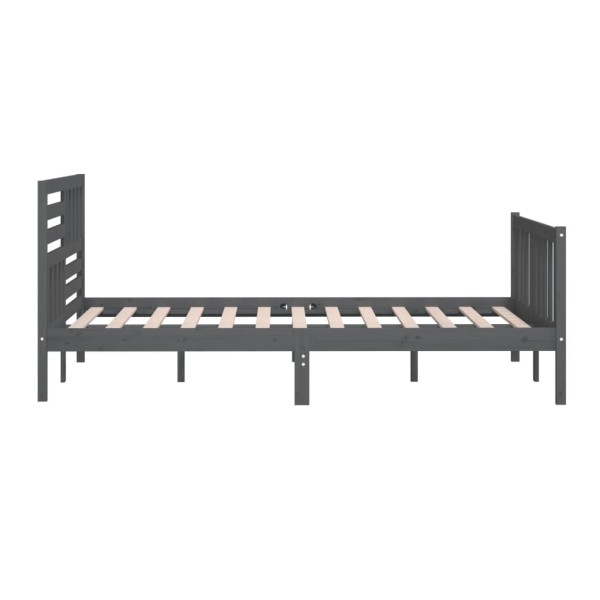 Estructura de cama de madera maciza gris 180x200 cm