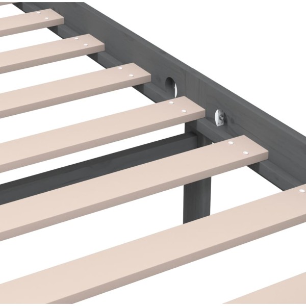 Estructura de cama de madera maciza gris 180x200 cm