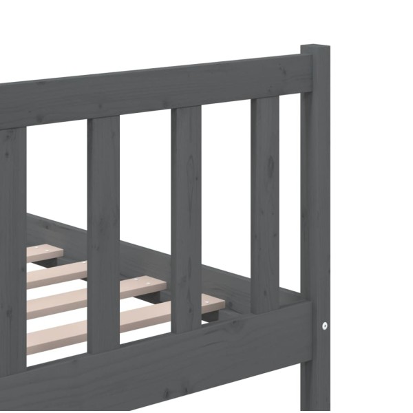 Estructura de cama de madera maciza gris 180x200 cm